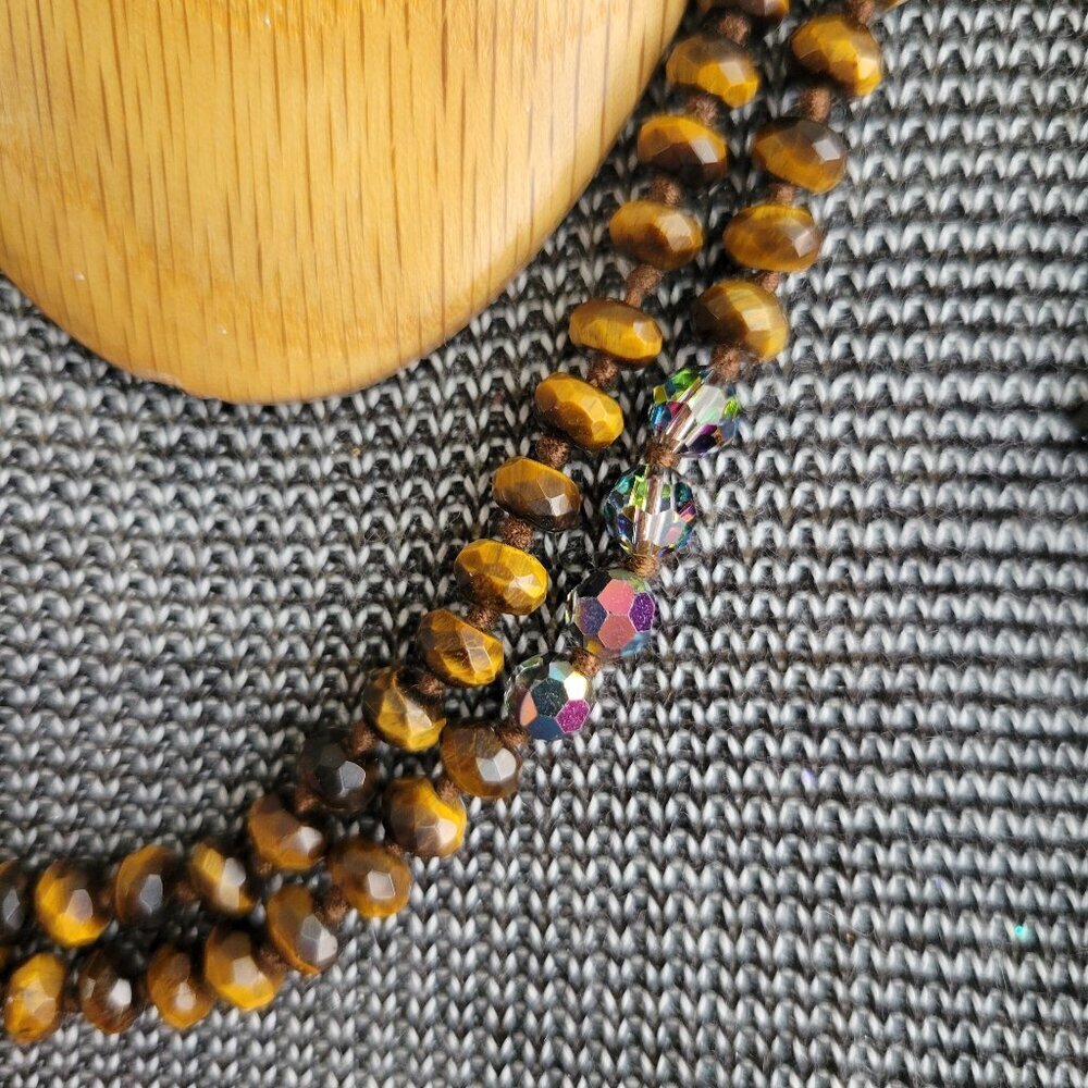 *NWT* Chan Luu Double Wrap Necklace with Tiger-eye Colored Beads Necklace - Picture 2 of 14
